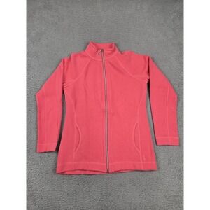 Tommy Bahama Jacket Womens Small Pink Cotton Blend Full Zip Knit Stretch